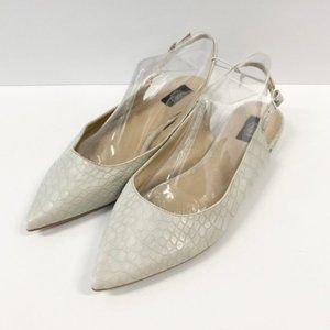 NWOT Pointed Toe Slingback Crocodiles Print Flats Casual Dress Shoe